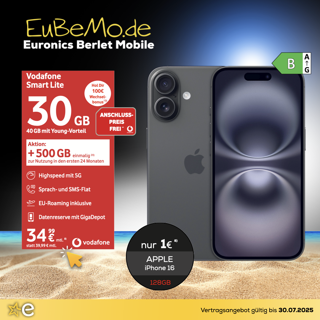 iPhone 16 128GB EuBeMO Banner