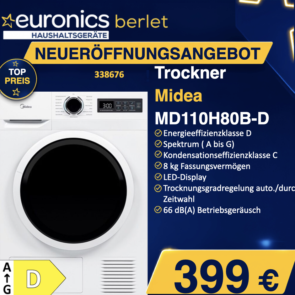 RUB Midea Trockner MD110H80B-D 338676