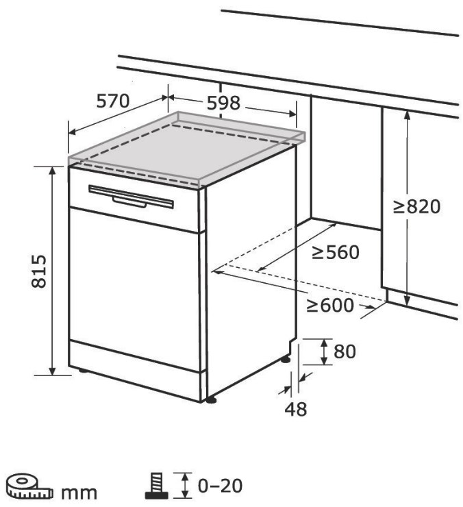 GSP6312-030E Stand-Geschirrspüler 60 cm weiß