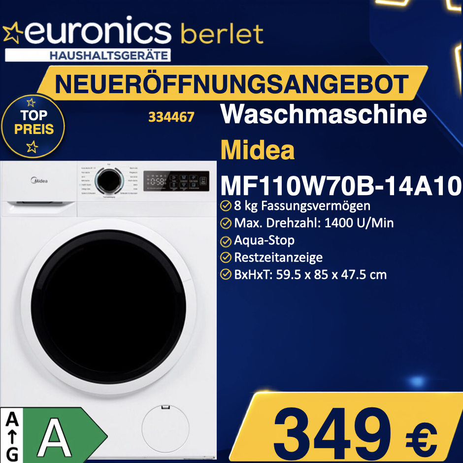 RUB Midea Waschmaschine MF110W70B-14A10 334467
