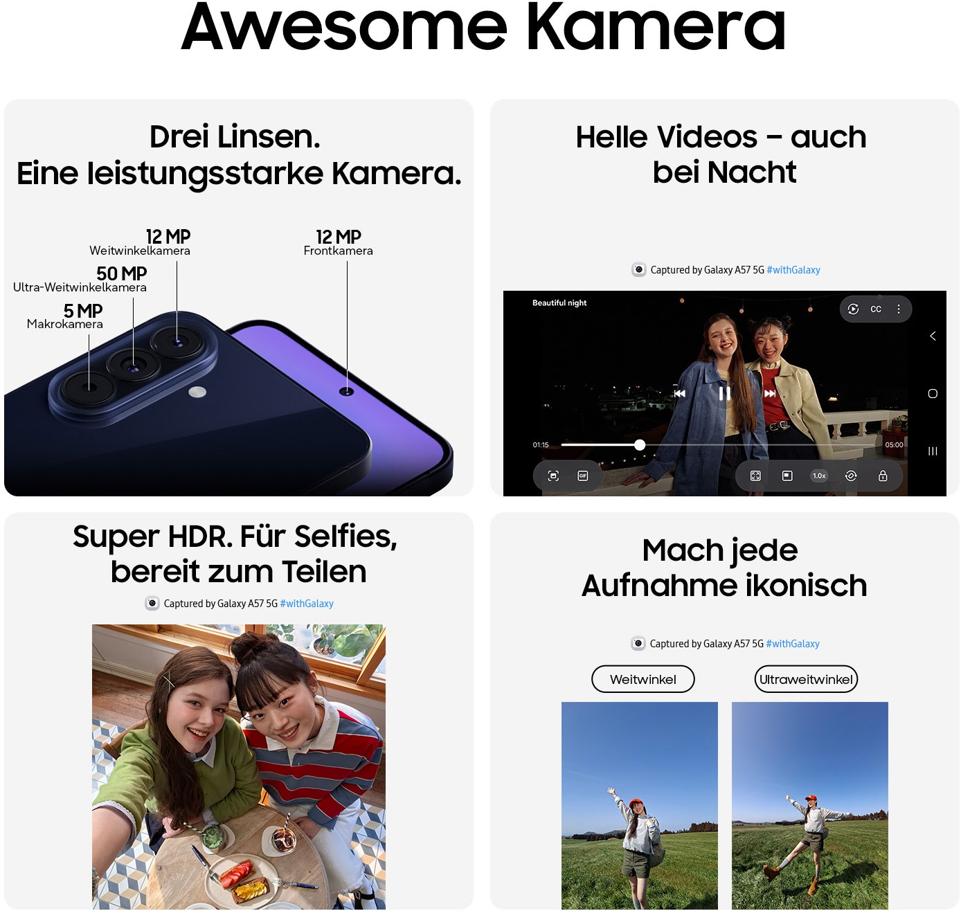 Galaxy A57 5G (128GB) Smartphone awesome gray