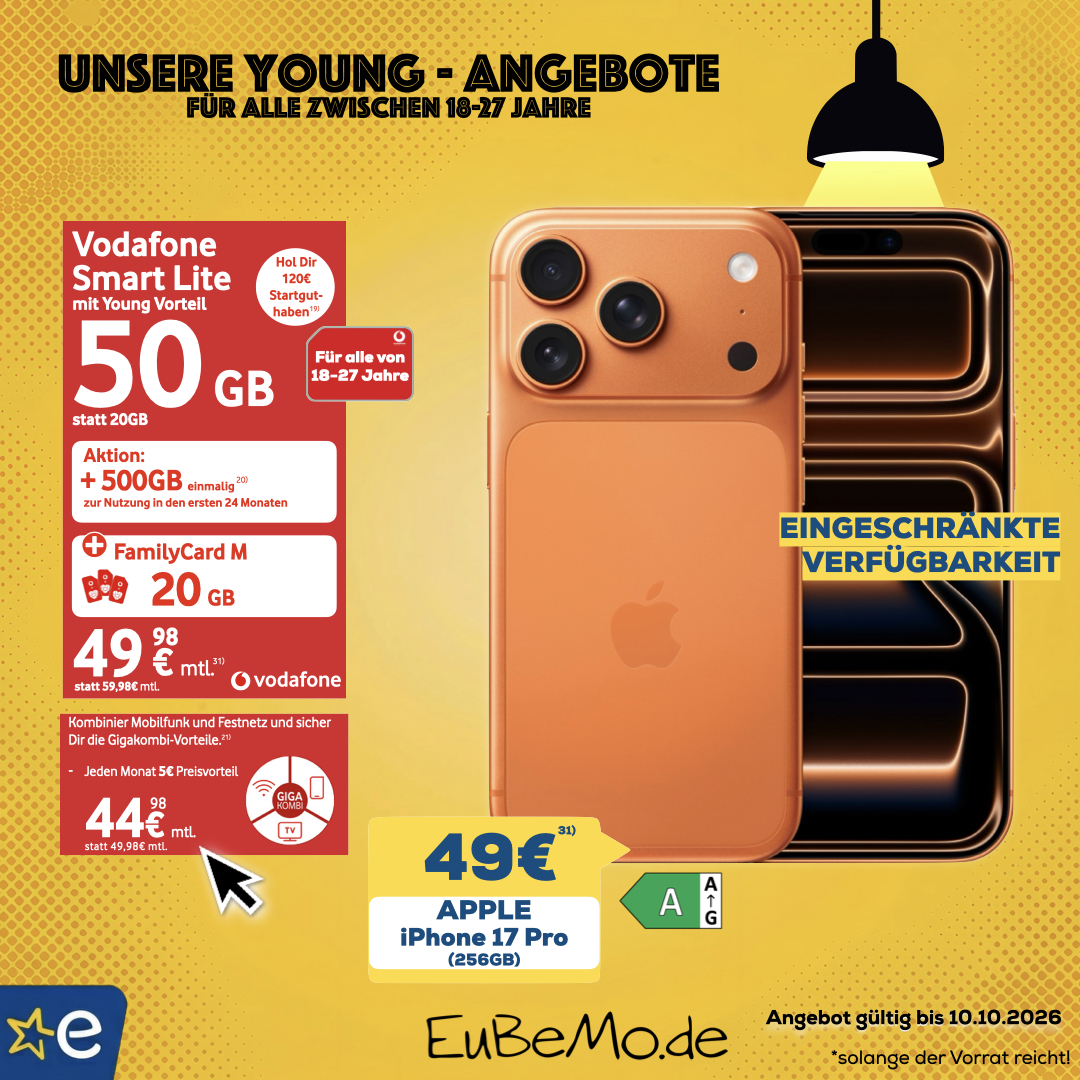 ZZ iPhone 17 Pro mit Smart lite Young + Family Card M
