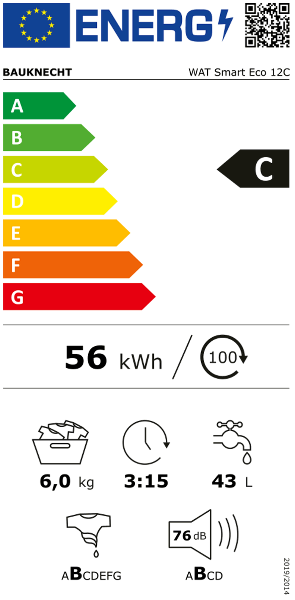 WAT Smart Eco 12C Toplader (40 cm) weiss